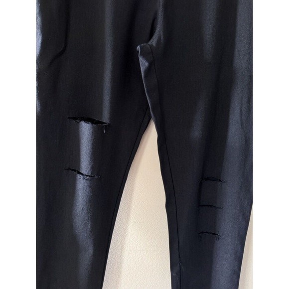 JVINI Size 1x High Waisted Stretch Ripped Skinny Distressed Pants Black EUC - Picture 5 of 11